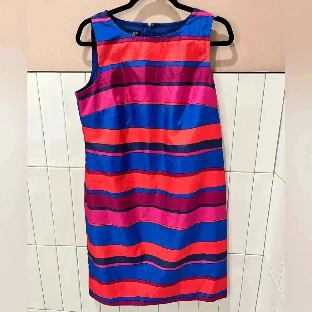 TALBOTS Petite Striped Dress Size 12